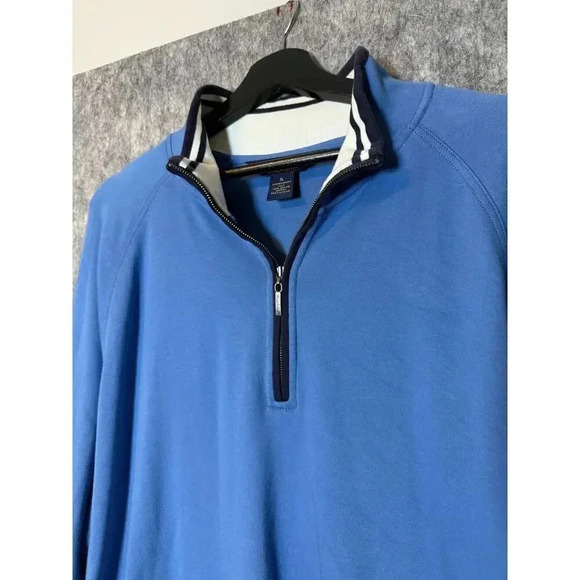 Brooks Brothers Blue Supima Cotton Quarter-Zip Pullover XL - Picture 2 of 5